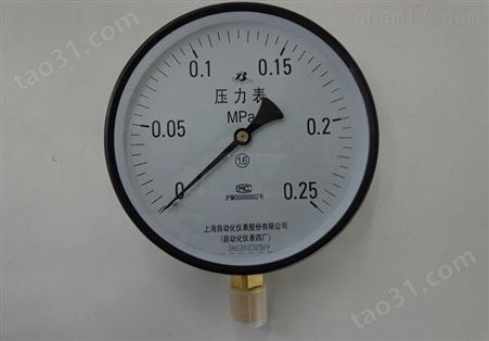 YPF-100B-F膜片压力表 上海自动化仪表四厂