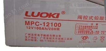 LUOKI洛奇蓄电池12V100AH安防系统