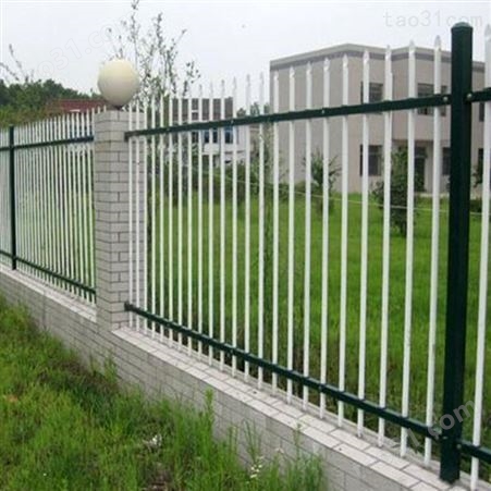 两道横梁锌钢栅栏 小区厂区防护围栏 锌钢围栏