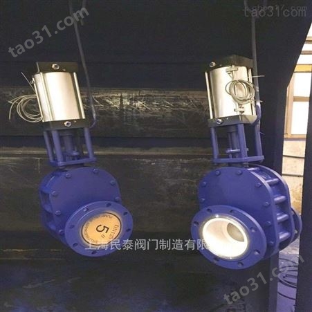 上海民泰Z644G气动双闸板陶瓷进料阀 气锁耐磨陶瓷双闸板出料阀DN50-DN500