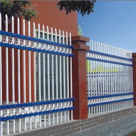 小区围墙锌钢护栏 四横梁锌钢栏杆 锌钢护栏生产厂家