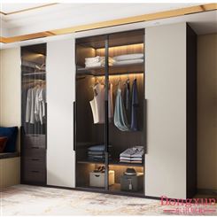 简约现代衣柜定制北欧风格大衣柜卧室铝合金玻璃门家用储物柜衣橱定制