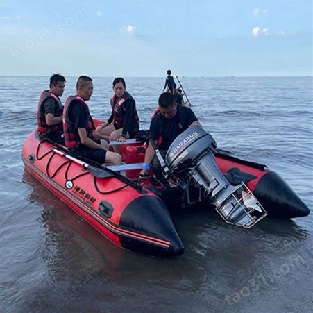 铝合金底3.6 米冲锋舟应急救援充气船防汛皮划艇救生橡皮筏