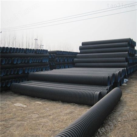 武汉双壁波纹管 HDPE市政排水管 DN300排污管价格  万锦批发厂家 货源充足