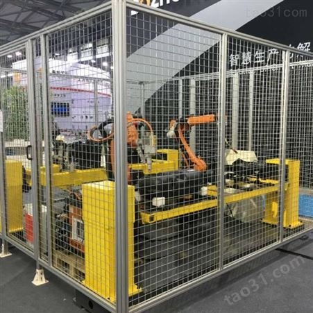 铝型材围栏汽车生产线安全防护栏机器人工作站4040铝材可定制设计方案