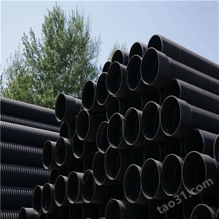 鄂州聚乙烯钢带波纹管 厂家定制 dn1200大口径钢带螺旋增强排污管 型号齐全 万锦