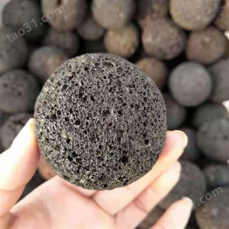 乾富矿产供应火山石球 造型圆形火山石 悬浮球